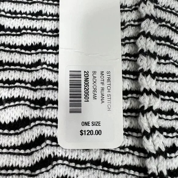 Soft Surroundings Womens Black Aztec Stretch Stitch Tribal Wrap Poncho One Size - Picture 14 of 16